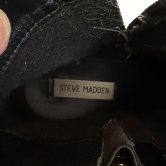 Steve Madden WanTagh Leather Black Booties - Size 8.5 - Picture 9 of 13